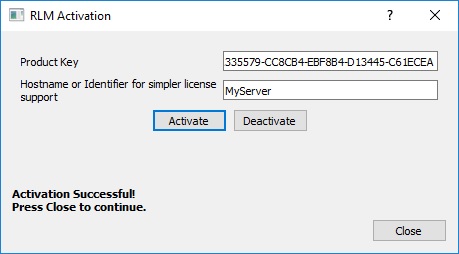 Floating license server activation