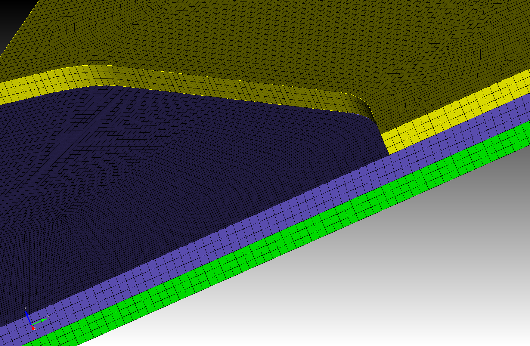 Conforming mesh at membrane–air interfaces