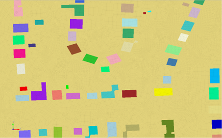 Picture2 quadrilateral mesh of an urban area