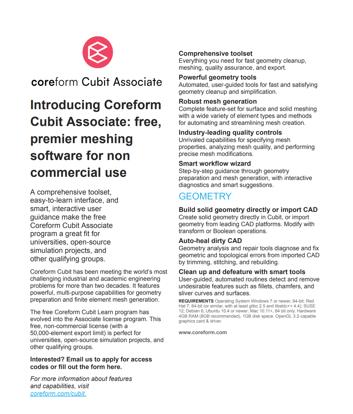 Coreform Cubit Associate datasheet preview